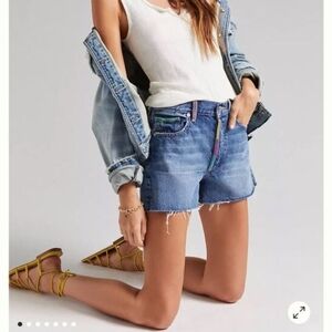 Edwin Cai Cut Off Denim Shorts in Electra
